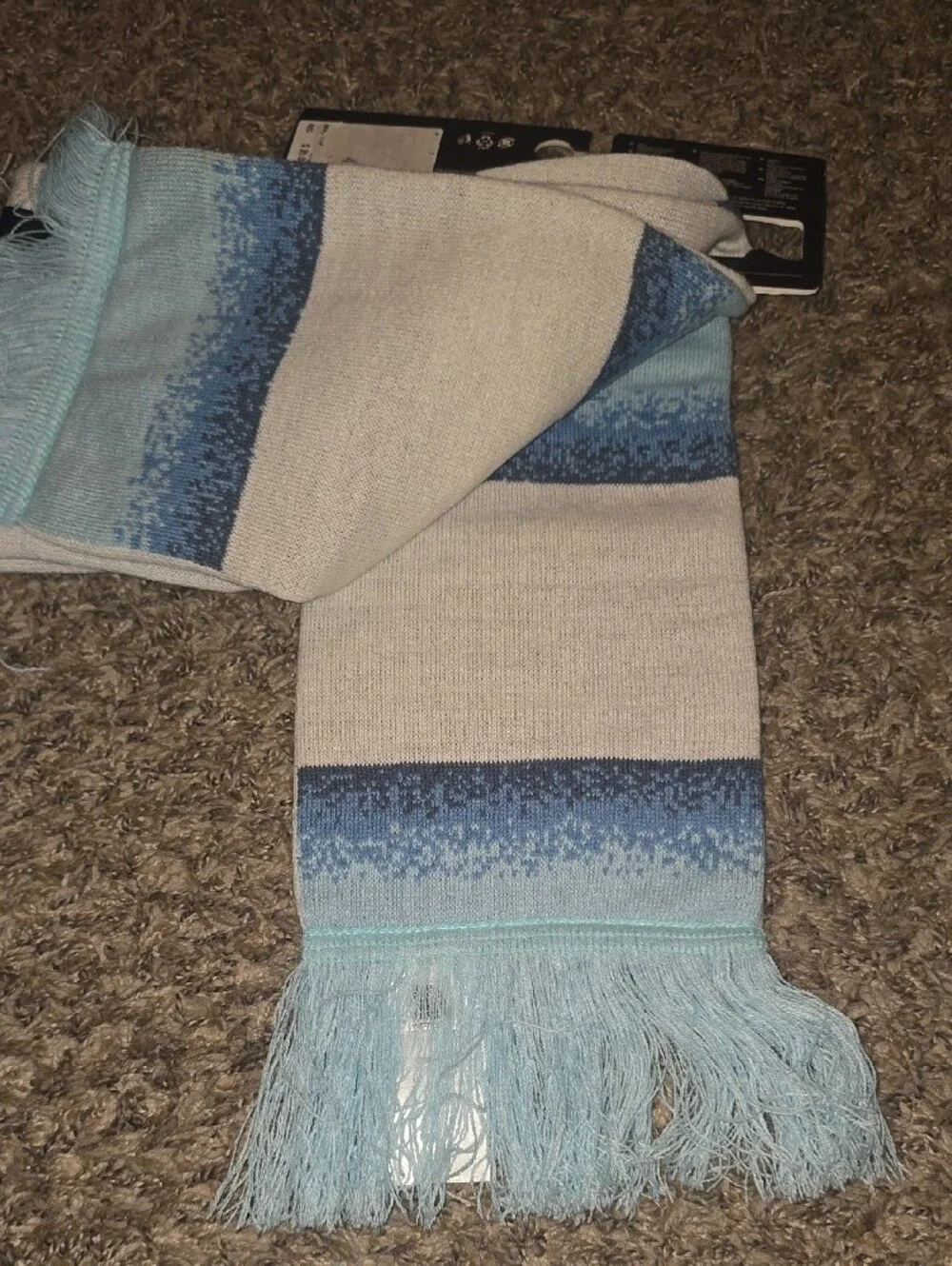 adidas Argentina AFA Light Blue, Navy & Gold Striped Knit Scarf Futbol Team New